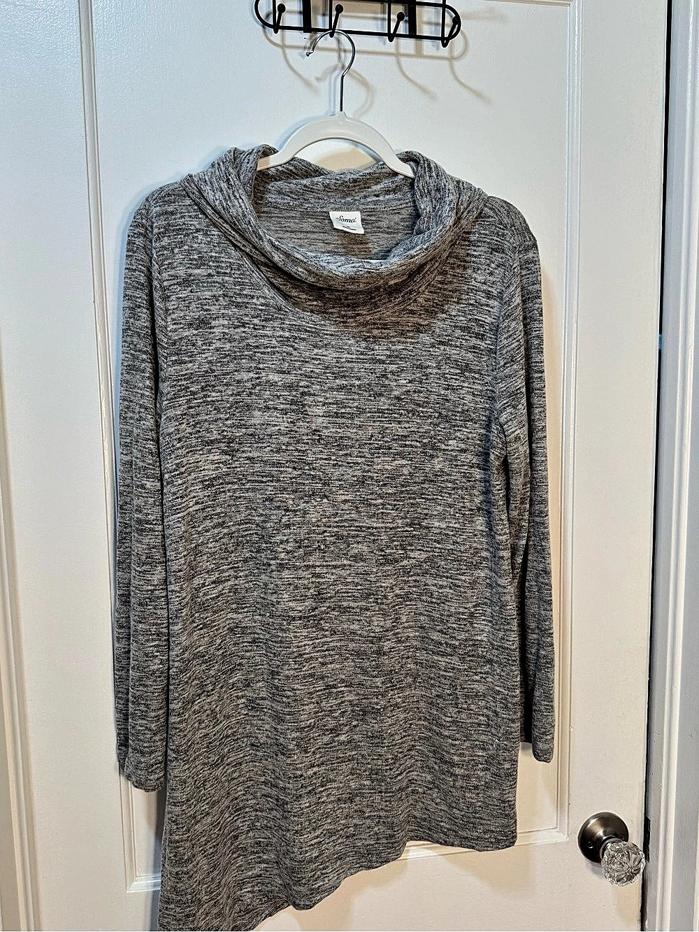 Soma Gray Cowl Neck Asymmetric Tunic Size Medium